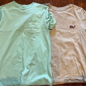 Vineyard Vines Kids' Short Sleeve Tees - Mint and Heather Gray